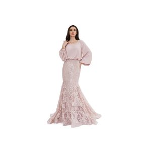 Soft Chiffon And Embroidery Bridal Bridesmaid Dresses With Sleeves