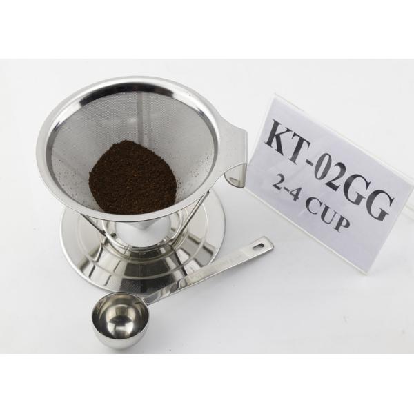 Buy Paperless Stainless Steel Pour Over Cone Dripper , Metal Coffee Filter Cone at wholesale prices