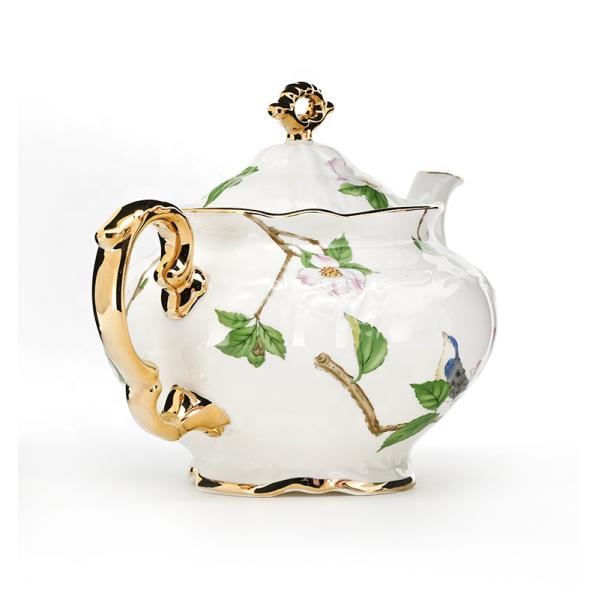 Ceramic Chinese Teapot Kettle Floral Design Teapot Large Capacity For Afternoon Tea
