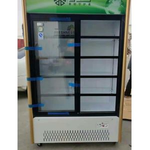 Commercial Double Glass Door Display Freezer Sliding Beverage