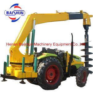 High level standing poles with hydraulic crane digger machine