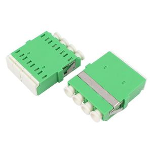 Green Singlemode LC Quad Adapter Customized Mounting Without Flange