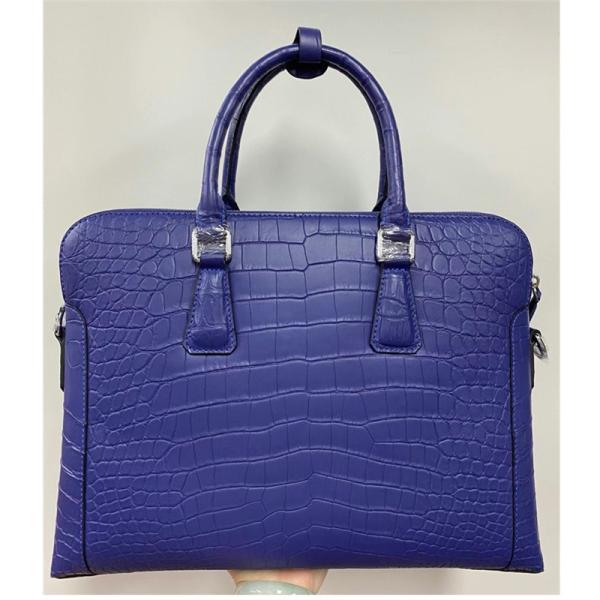 Authentic Crocodile Belly Skin Matt Finished Businessmen Blue Briefcase Genuine Alligator Leather Male Working Purse