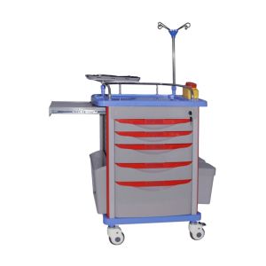 Quality Hospital Medical Records Crash Cart ABS Emergency Medical Cart Trolley with Drawers Trolley Medical for sale