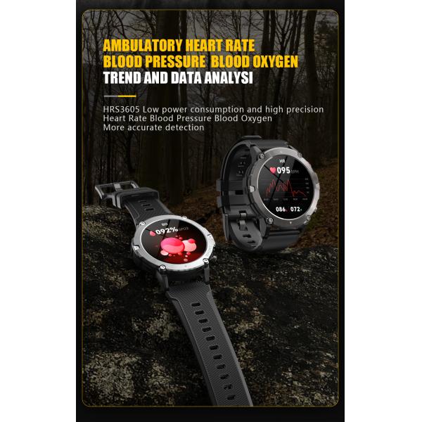 Touch Screen Tactical Smartwatch with Text and Call, Heart Rate, Blood Oxygen, and Activity Trackers