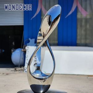 Modern Outdoor Garden Metal Sculpture Abstract Irregular Twisted Ring