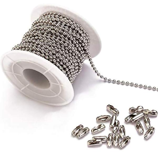 Roller Chain Essential 2.4mm Stainless Steel Silver Ball Chain with Custom