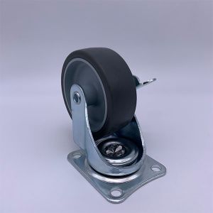 Plain Bearing TPR Tread Furniture Locking Caster Wheels 75mm