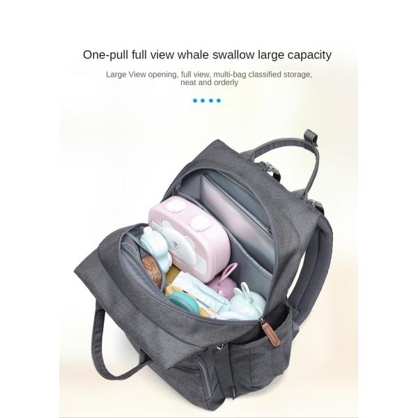 17L Polyester Cotton Foldable Diaper Bag Backpack 40*30*13CM