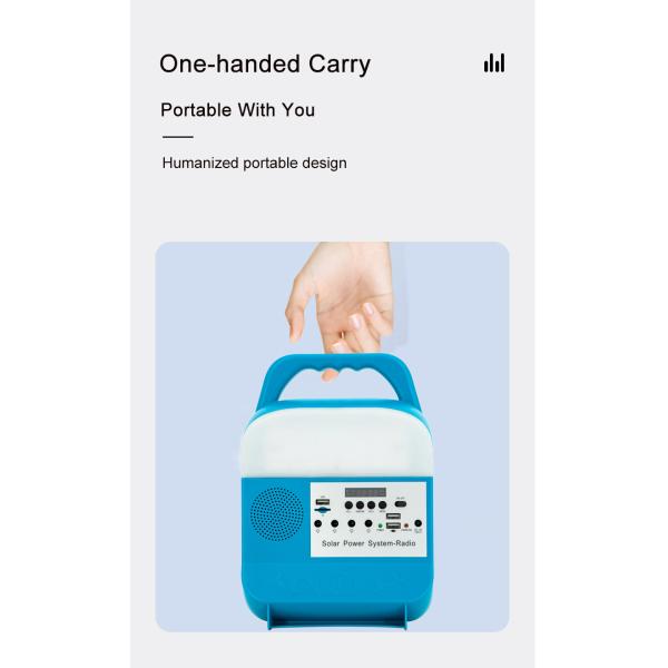 4Lamps Solar LED Home Lighting System 20W Waterproof Emergency Power Supply