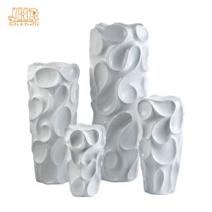 Lightweight Pattern Fiberglass Flower Pots Supermarket Planters