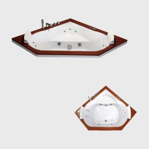 24Inch Buildin Massage Freestanding Jetted Bathtub Acrylic 2 Person Round