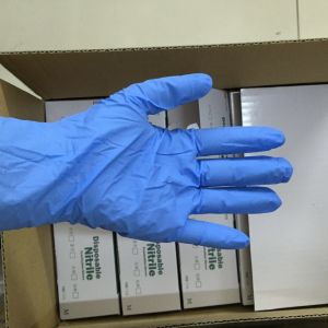China Nitrile Disposable Protective Gloves Hand Protection With ESD Polyester Stripe on sale
