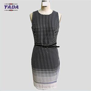 Quality Fashion sleeveless wave point ladies fashion casual women dresses knitted dress with high quality for sale