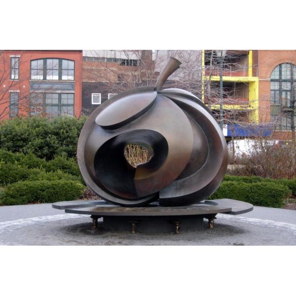 Modern Park Art Decoration Bronze Apple Sculpture Large Size Anti Corrosion