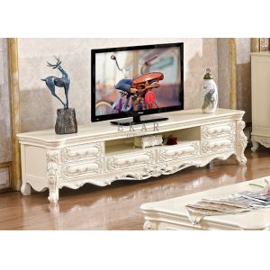 China Luxury White Wood TV Table Living Room TV stands on sale