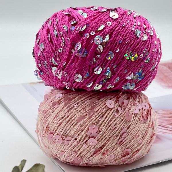 3mm 6mm Sequin Yarn For Hand Knitting