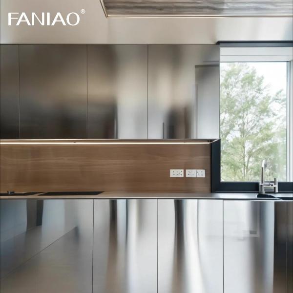Factory Price Modern Style Design Aluminum Kichen Luxury Island Complete Stainless Steel Kitchen Cabinet