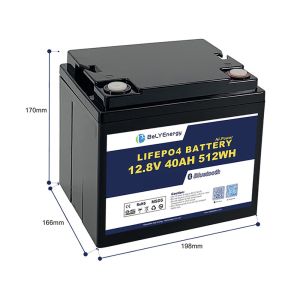 Capacity 12.8V 40Ah Bluetooth Lithium Battery IP65 Enclosure Protection 512Wh
