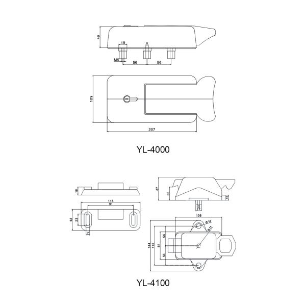 Safety Latch Freezer Door Lock YL-4000+YL-4100