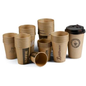 12OZ DISPOSSIBLE PAPER CUPS WITH LIDS FOR HOT DRINKS PAPER TO GO COFFEE CUPS