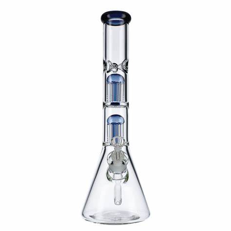 Perc Ice Borosilicate Glass Bongs Beaker Two Chamber 350mm