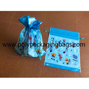 Gravure Printing 0.06mm Frosted CPE Plastic Drawstring Bags
