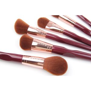 12pcs Three Concave Synthetic Hair Makeup Brush With Wooden Handle