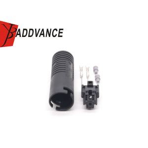 DJ70280Y-0.6-11 Auto Electrical Black Waterproof Male 2 Pin Connector For BMW