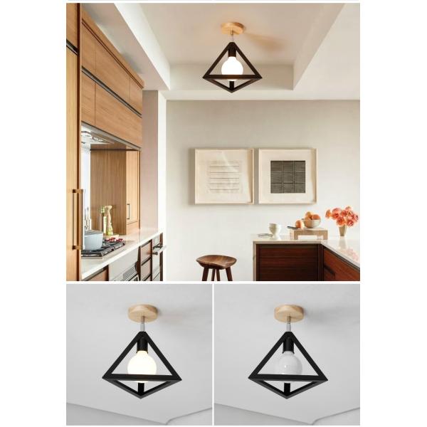 E27 Led Ceiling Light Industrial Nordic Modern Ceiling Lamp for Living Room Bedroom Decor Wood Cube Earth Lamp(WH-WA-58)