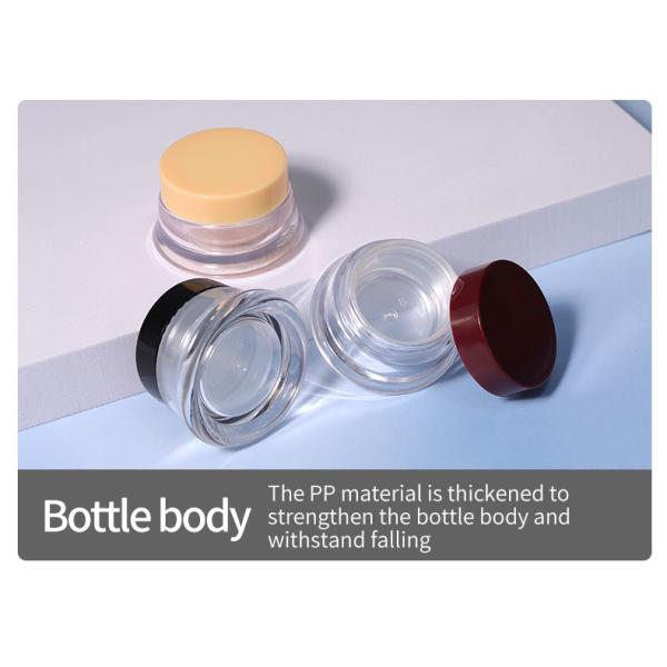 PS Base Material 10g Mini Travel Size Plastic Cosmetic Cream Pot Jar With Colored Lid For Eye Face Jar Collar Material PS