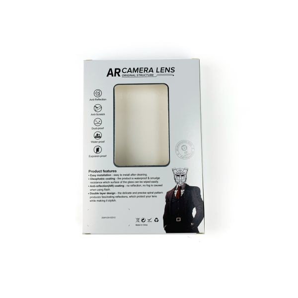 Custom printed Silver paper Foldable Camera Lens Protector Cover Camera Tempered Glass Packaging Box with Window