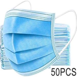 50 Pcs Disposable 3 Ply Earloop Face Mask For School