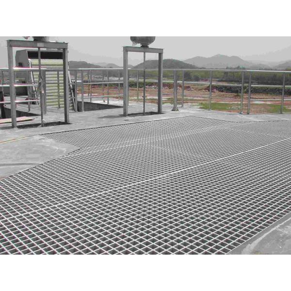 Good Ventilation Industrial Steel Grating Press Welding Process 6mm Cross Bar Size