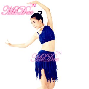 Soft Mesh Spiral Skirt Dianogal Sequins Top One Shoulder Belly Dancing Clothes