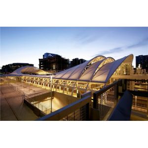 PTFE Membrane Tensile Shade Sails Big Mall Center Roof System Steel Structure