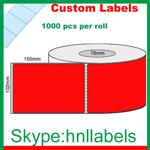 Thermal Transfer Labels 102mmX150mm/1 Fluro Red roll Perm, Perf, 1000Lpr, 76mm