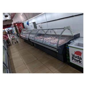 Lower Unit Curved Transparent Glass Cooked Food Refrigeration And Freezing