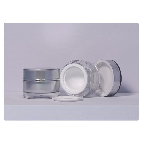 Customer's Logo Luxury 10g Round PS Silver Empty Clear Plastic Packaging Cosmetic Cream Jar for Lip Balm