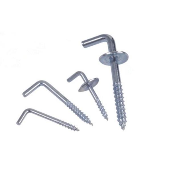 Buy Zinc Plated Square Metal Screw Hooks Right Angle Industrial Usage at wholesale prices