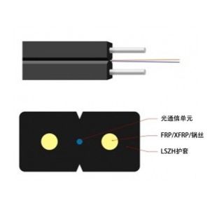 Quality FRP FTTH FTTX Cable Single Mode G657 2KM Length Black Jacket for sale