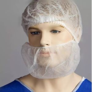 China White Food Industry Men 18'' 10gsm Disposable Beard Cover on sale