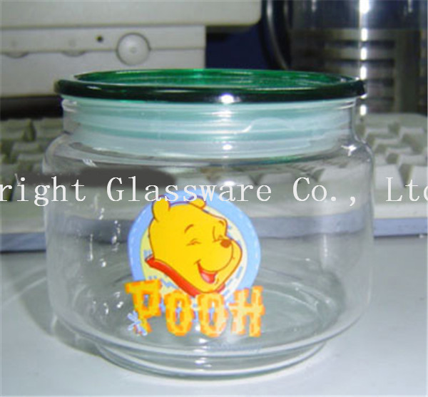 glass candy jar with custom logo