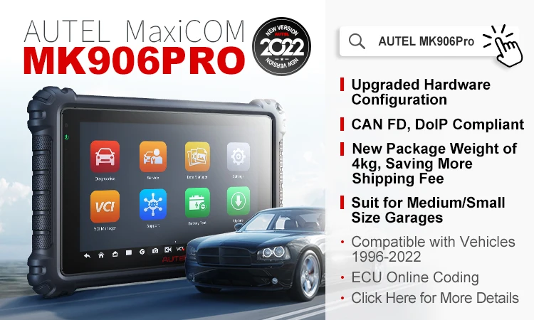 Autel MaxiCOM MK906PRO Diagnostic Tool Bluetooth Scanner Automotivo ECU Coding MK906 PRO Automotive Tools PK MS906BT MK9