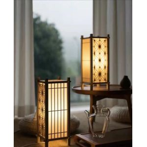 Living Room Wood Kumiko Craft Kumiko Wooden Lamp Simple Patterns