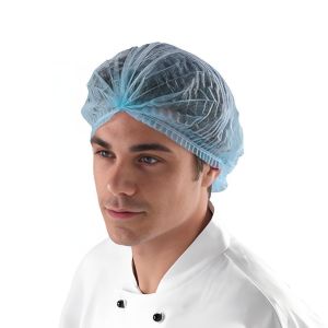 19" Non Woven PP Clip Strip Bouffant Hairnet Mob Cap with Single Elastic 100PCS