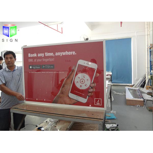 Wall Mounte Slim Aluminum LED Light Box Translucent Graphic With Snap Open Edging