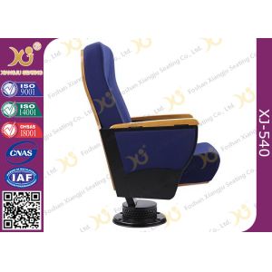 Solid Wood Armrest Conference Hall Seating Floor Mouted Auditorium Chairs With