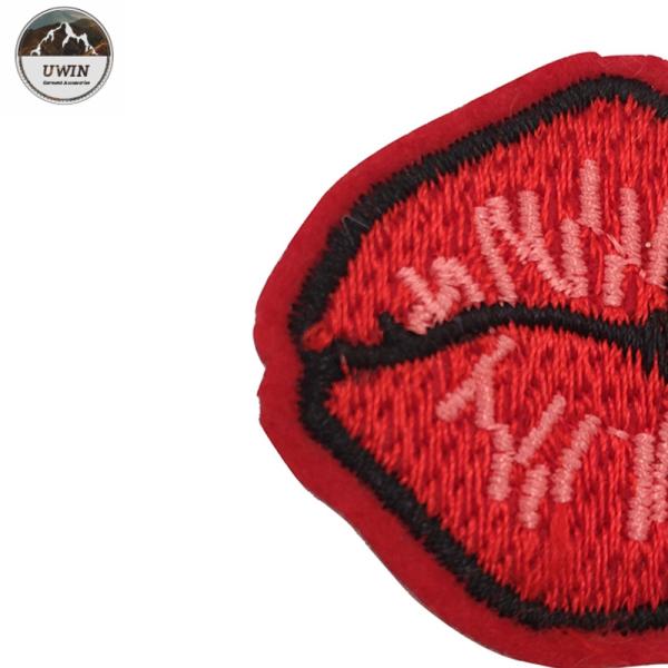 Sexy Red Lip Sew On Applique Patches , Cool Sew On Patches For Clothing / Handbags