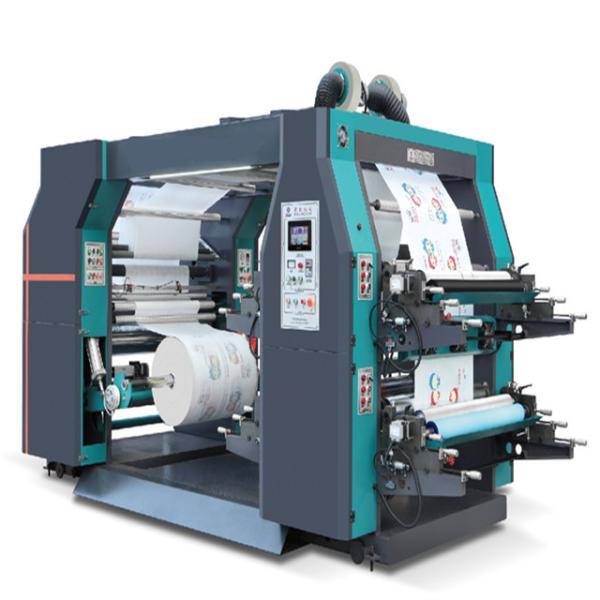 Automatic four color non-woven fabric printing machine roll by roll with helical